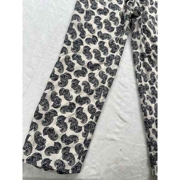 Premise Studio Lined Paisley Pants Womens Medium Quiet Luxury Office Black Cream - Picture 6 of 13